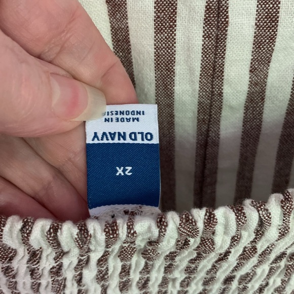 Old Navy brown/gray and cream Striped Jumpsuit with Relaxed Fit - Picture 5 of 7